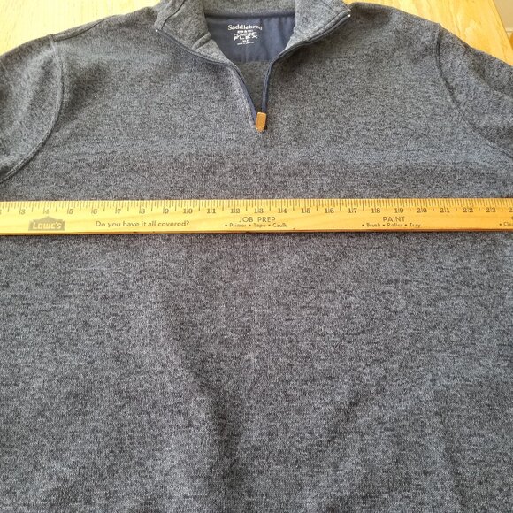 Men's Saddlebred Big & Tall Blue Quarter Zip Pockets Long Sleeve Jacket XLT - Picture 4 of 7